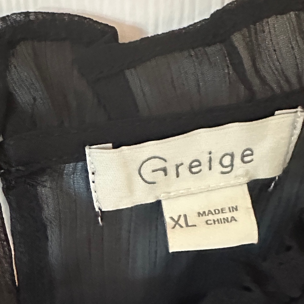 Griege Sheer Ruffle Blouse - Picture 2 of 8